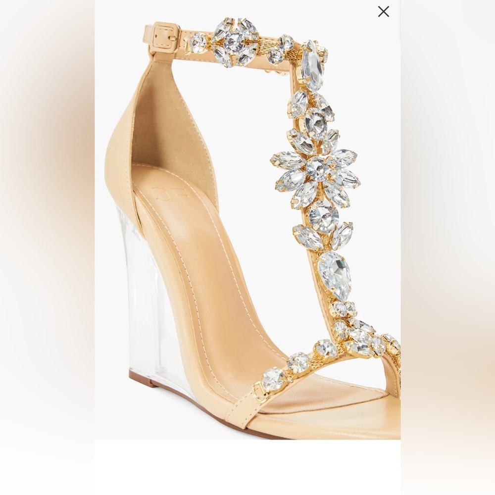 Shoe Dazzle Constance Wedge Sandal Size 7 NWT - Picture 2 of 11